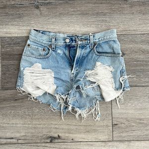 Levi distressed denim shorts